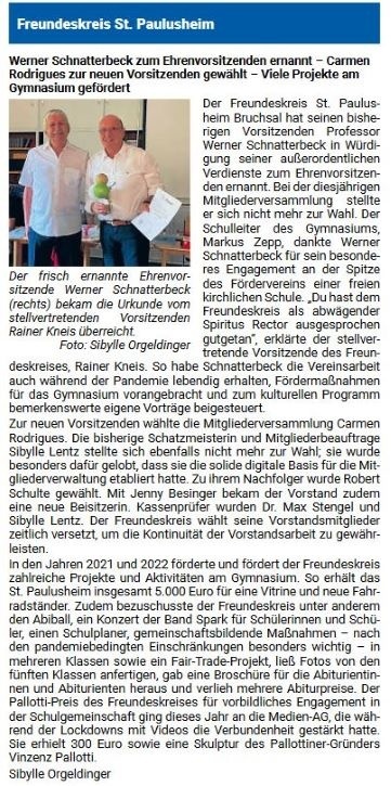 Jahreshauptversammlung 24.07.2022